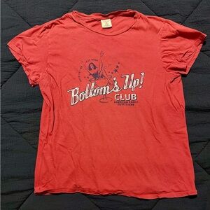 American Eagle Outfitters Men’s Coral Graphic Tee - "Bottoms Up!"